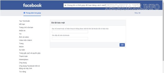 Tắt bảo mật để khôi phục tài khoản Facebook