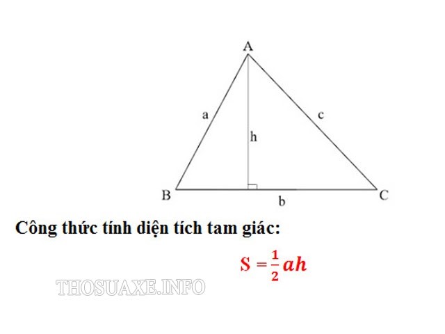 Công thức tính diện tích tam giác thường tổng quát