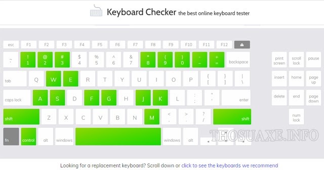 Giao diện của Keyboard Checker