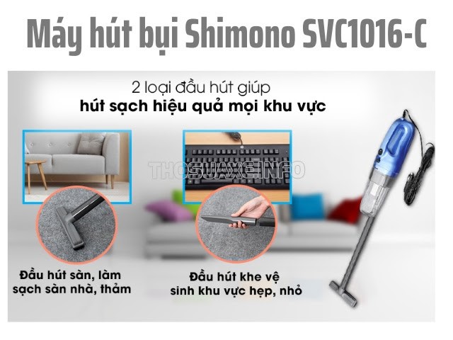 Công nghệ hút bụi cyclone mạnh mẽ trên thiết bị hiệu Shimono SVC1016-C