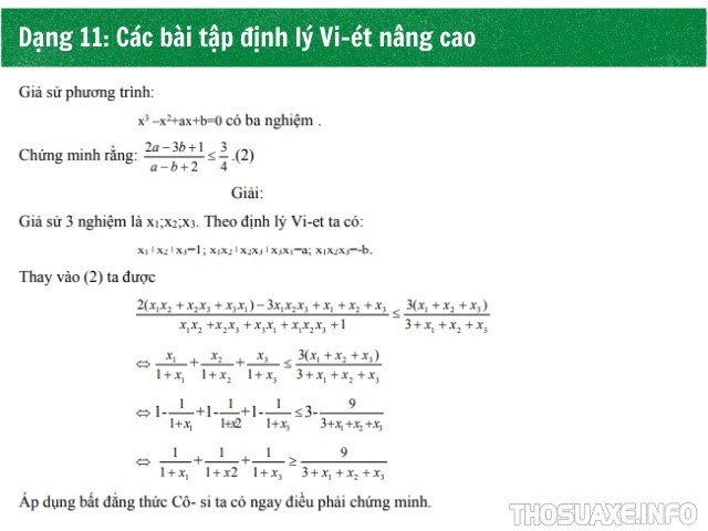 Ứng dụng Vi-ét trong chứng minh bất đẳng thức