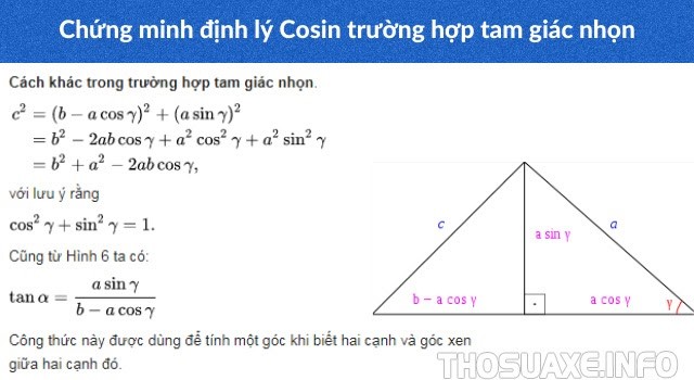 Cách 3 - 2: Áp dụng định lý Pytago chứng minh trên tam giác nhọn