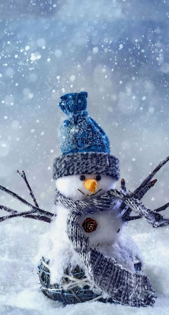 Hình nền người tuyết cute cho điện thoại dịp giáng sinh 